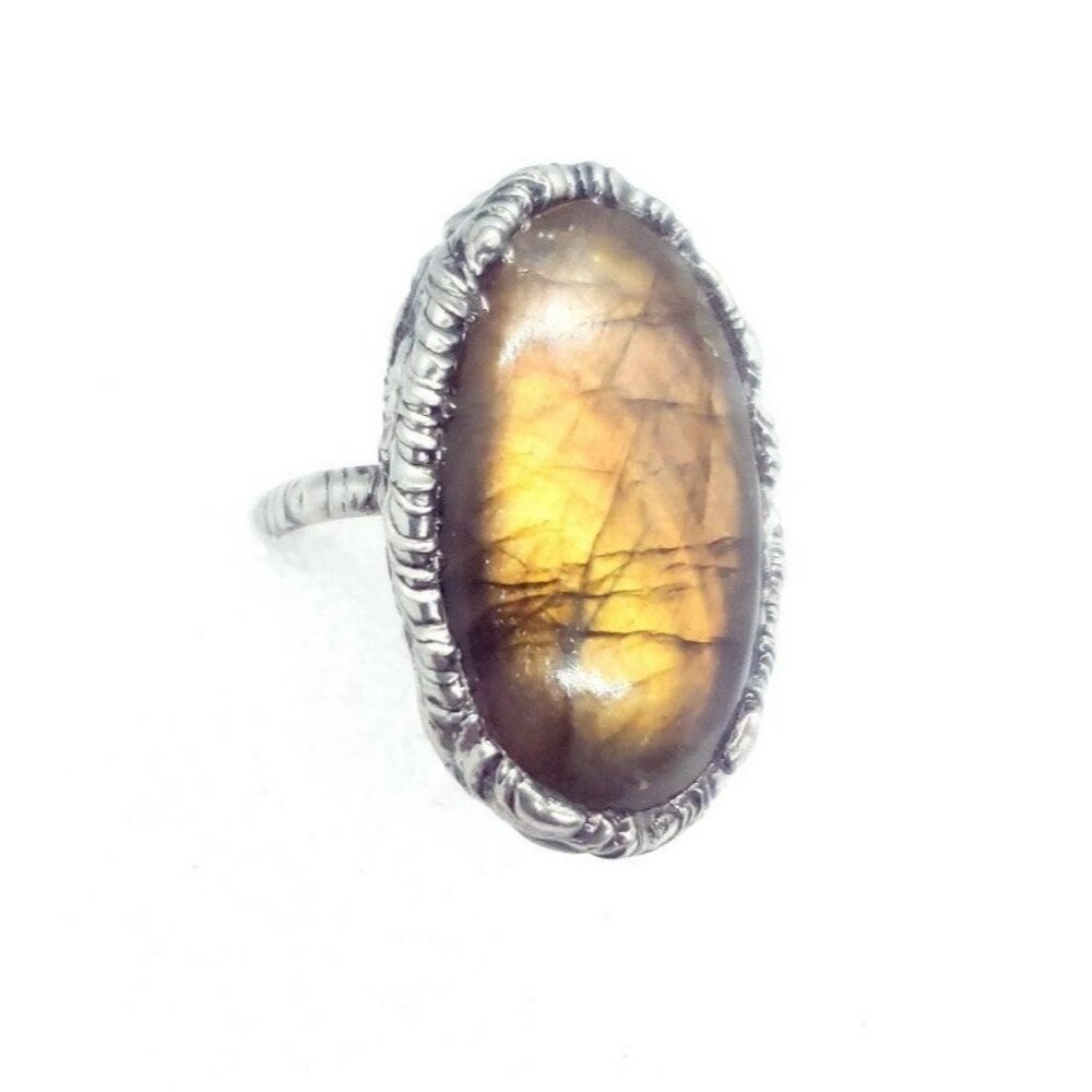Labradorite Crystal Ring Adjustable - image 1